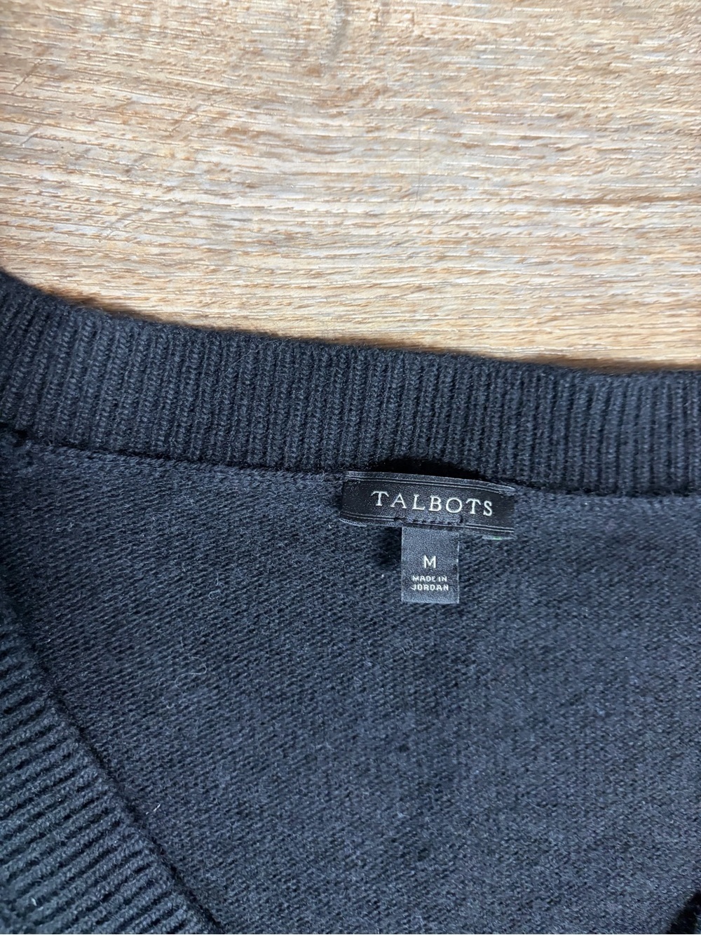 Talbots Classic Minimalist Wool & Cashmere Blend Ribbed V-Neck Sweater - Picture 7 of 8